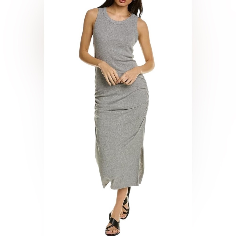 Michael Stars Gray Ribbed Tank Midi Dress